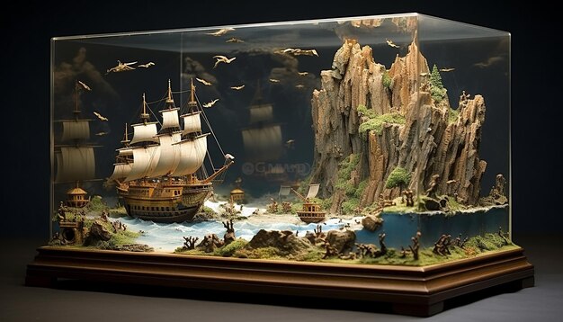 Foto prospettiva diorama del tesoro