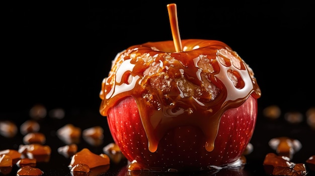 Photo treat apple healthy food caramel