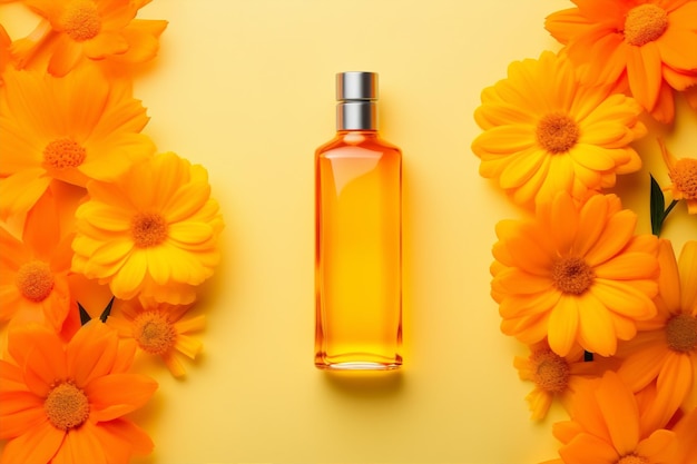 Treatment yellow flowers oil calendula extract aroma medicine natural herbal aromatherapy beauty