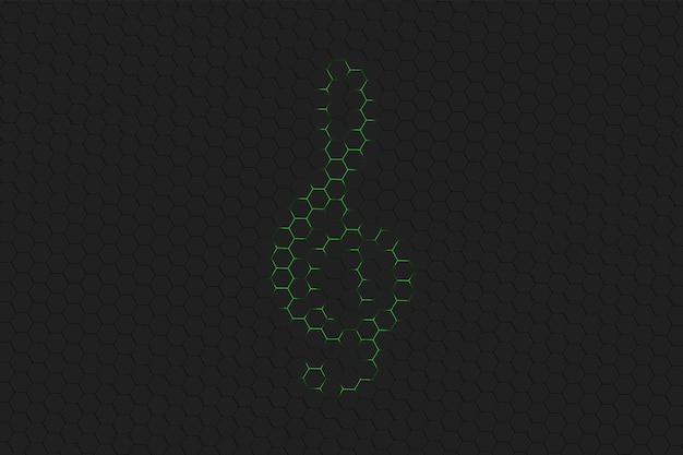 Treble clef, Music Clef sign, Treble clef Symbol, green hexagon