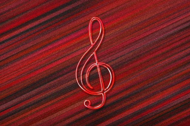 Скрипичный ключ, Музыкальный ключ, Символ скрипичного ключа, красный фон