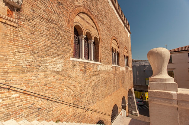 Trecento Palace detail in Treviso in Italy in a sunny day