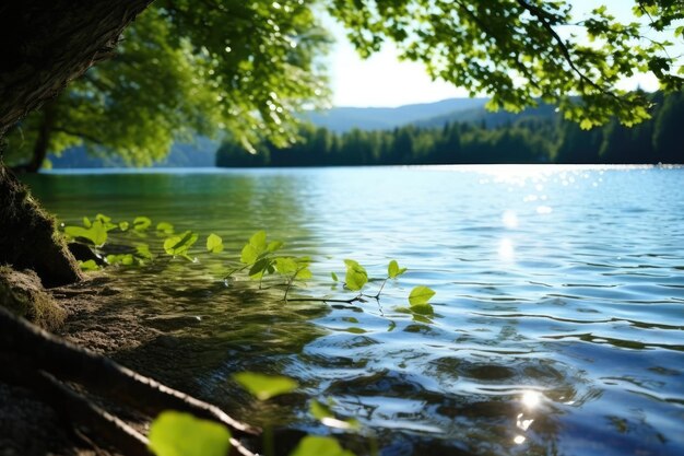 Photo a tree branch in water