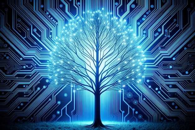 Photo tree circuit board background