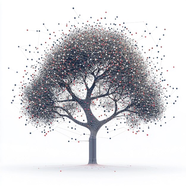 नोड्स के साथ एक ट्री डेटा संरचना जो एक बाइनरी सर्च ट्री बी एस टी का प्रतिनिधित्व करती है