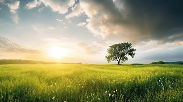 a tree in a field