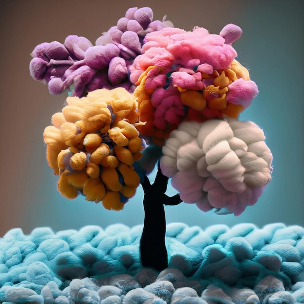 Tree Flowers made of felt For decoration work