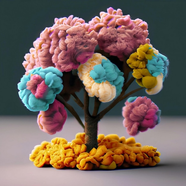 Tree Flowers made of felt For decoration work