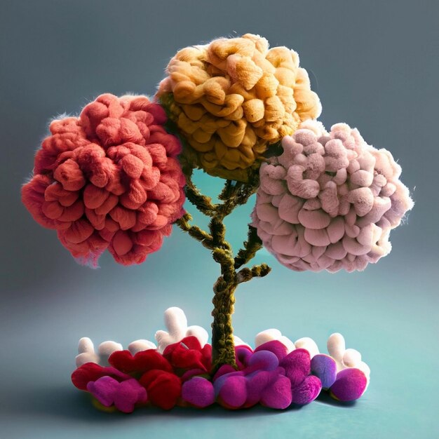 Tree Flowers made of felt For decoration work