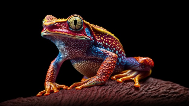 Tree frog flying frog laughingGenerative AI