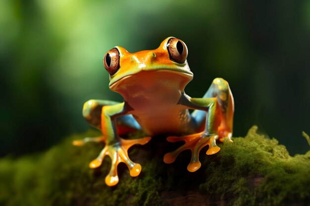 写真 植物に座っている木のカエル