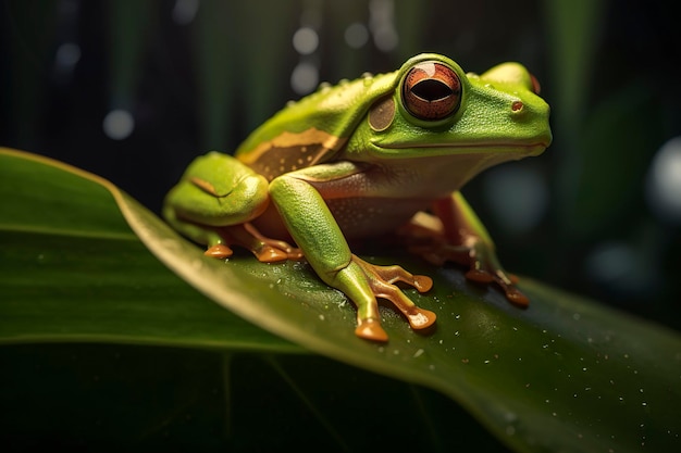 Tree Frog sitting on plant