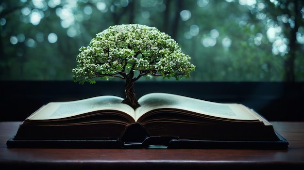 Tree Growing Out of Open Book