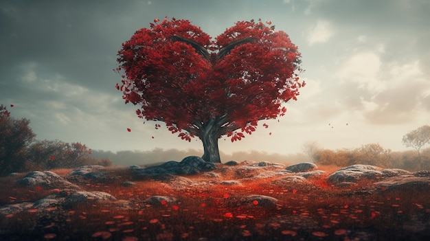 Tree heart shapegenerative ai