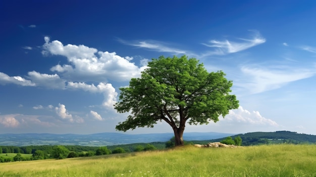 a tree on a hill