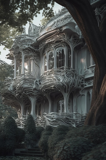 The tree house in the forest