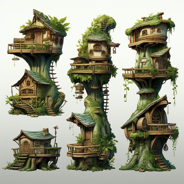 Photo tree house game assets