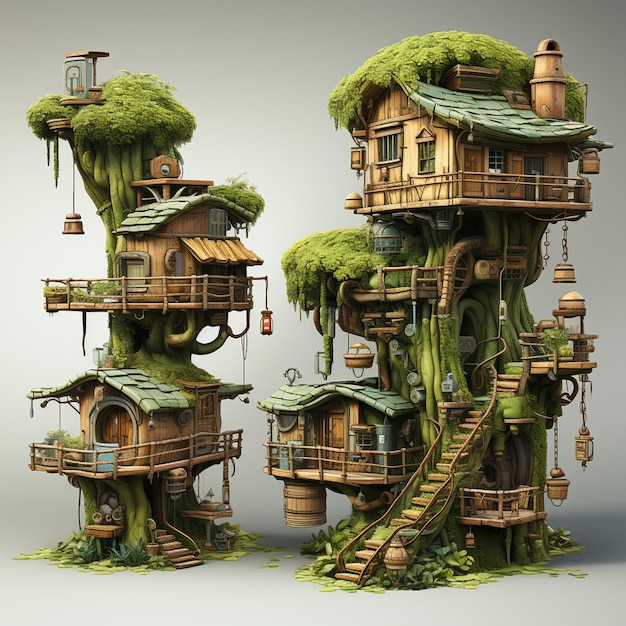 Photo tree house game assets