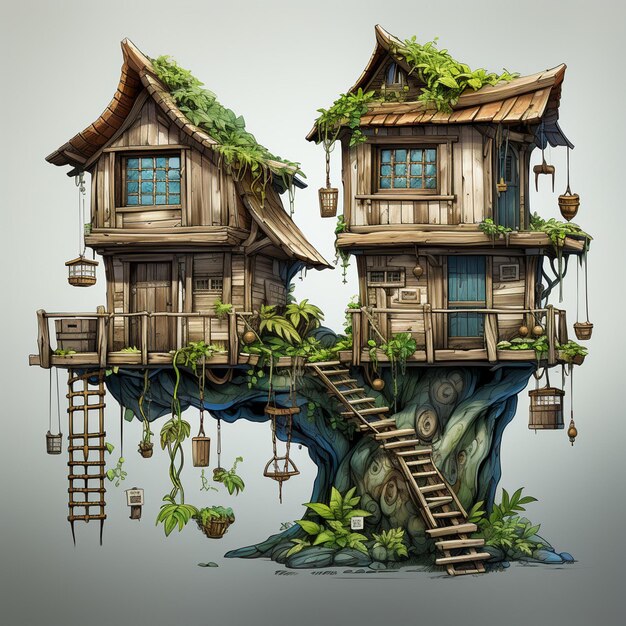 Photo tree house game assets