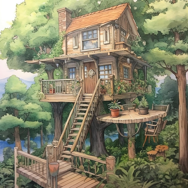 tree house illustration