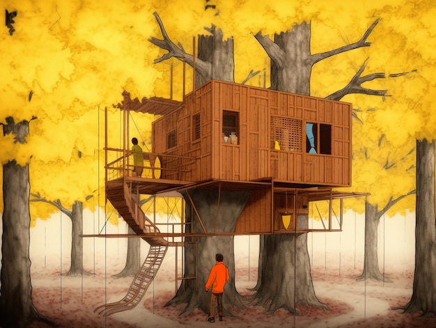 木の家のイラスト