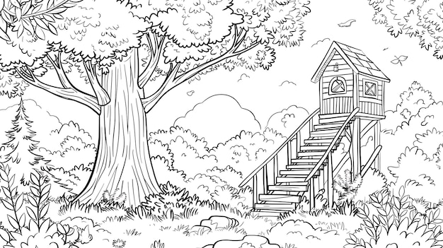 a tree house is a small house built in a tree it is usually built for children to play in but can also be used as a guest room or a storage shed
