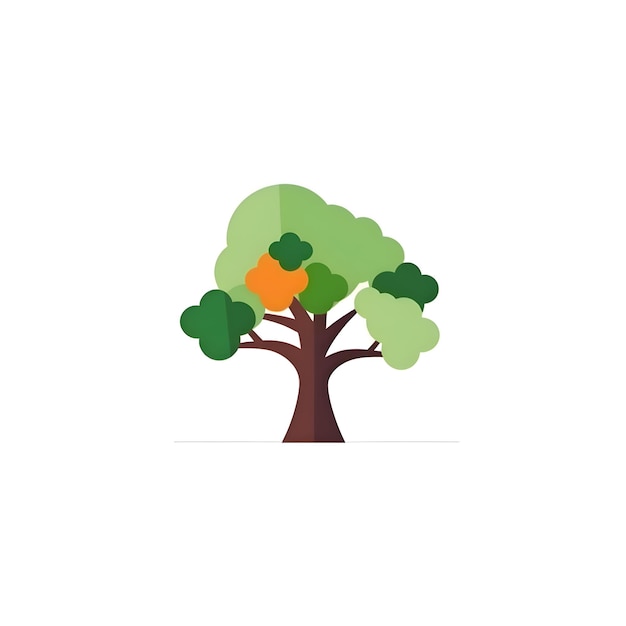 Photo tree icon in flat color style forest tree vector illustration on white isolated background