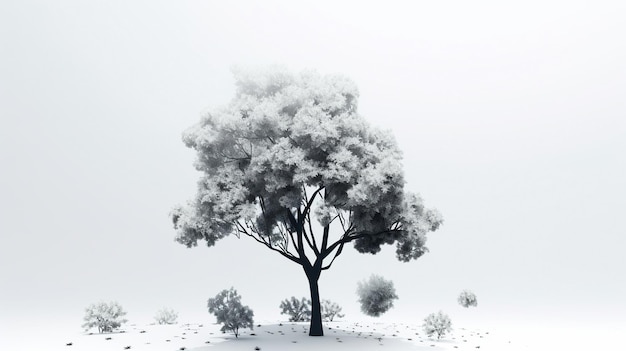 Tree isolated on white background Generative AI