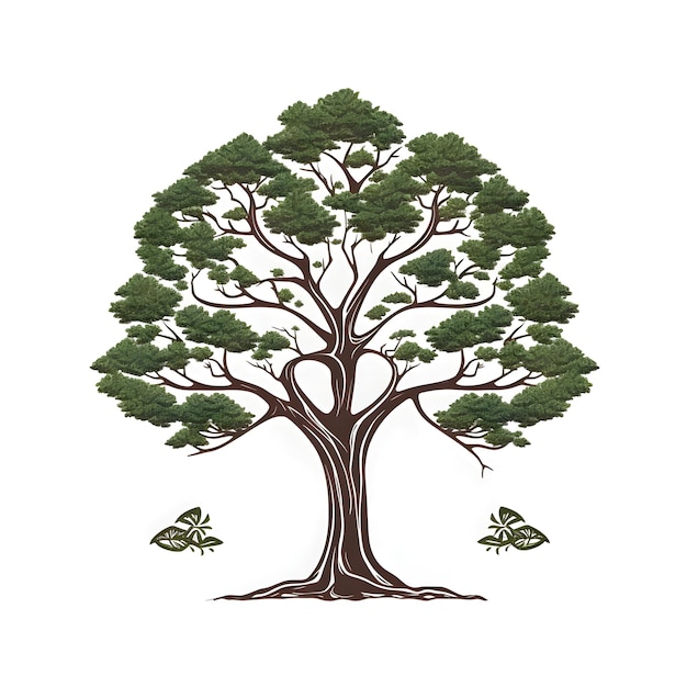 Photo tree isolated on a white background vector illustration eps 10