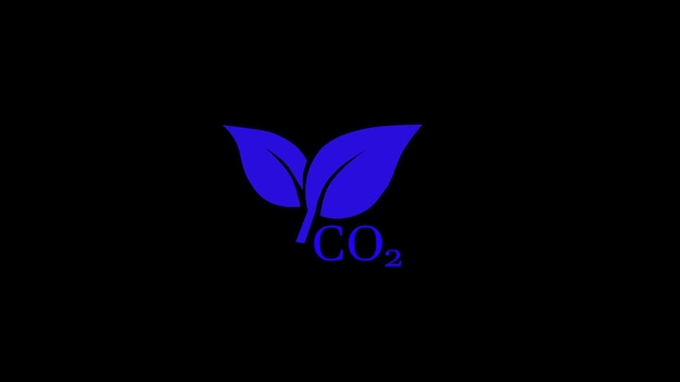 CO2 텍스트와 함께 나무 잎 CO2 아이콘 녹색 잎과 Co2 텍스트를 가진 생태 및 환경 상징