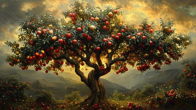 Photo the tree of life bearing fruit for all wallpaper