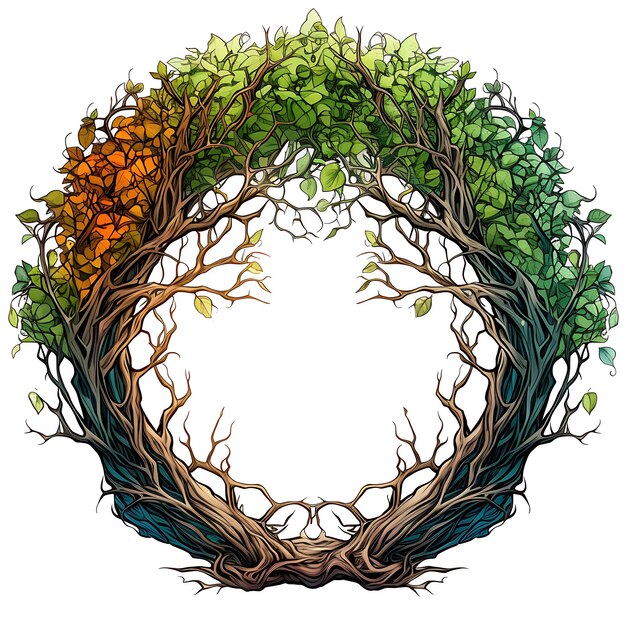 Tree of Life Earth Hour Frame Shaped Like a Tree With Intric Clipart Captivating Artwork Design