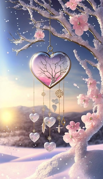 Premium Photo  Valentines day background with a heart tree and cityscape  Pro Vector