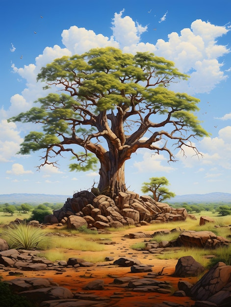 Tree of life in the nature background wallpaper