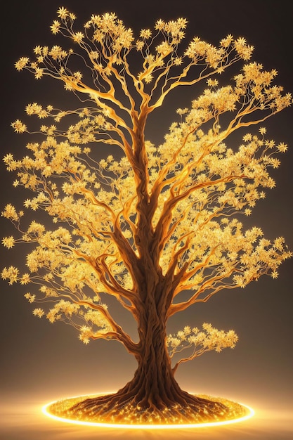 The tree of life with yellow leaves