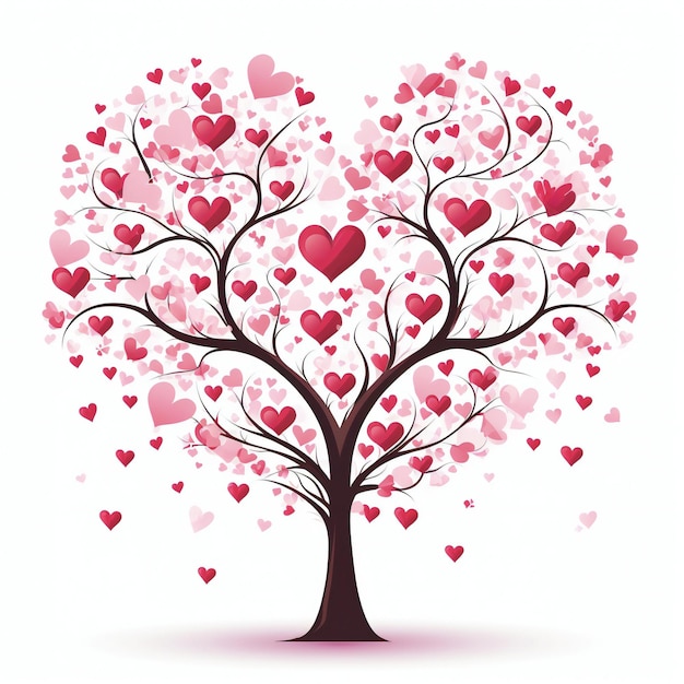 Photo tree in love shape