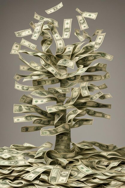 a tree made of dollar bills illustration