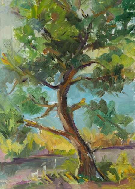 Tree oil painting