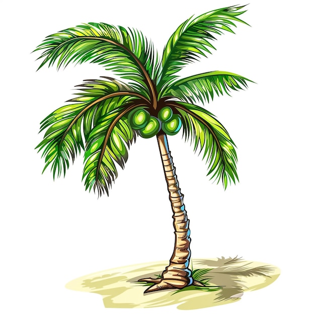 Tree Palm Beach Illustrator Geïsoleerd icoon Cartoon stijl Spel Inhoud