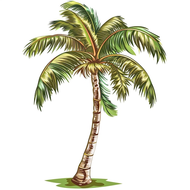 Foto tree palm beach illustrator icona isolata in stile cartone animato contenuto del gioco