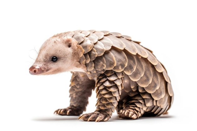 Tree pangolin on a white backround