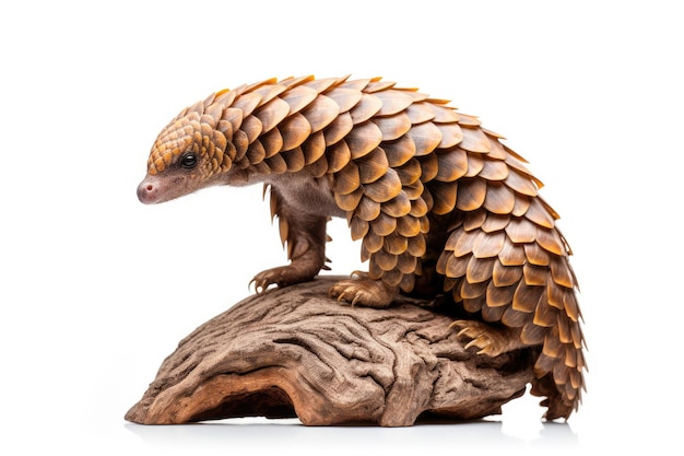 Tree pangolin on a white backround