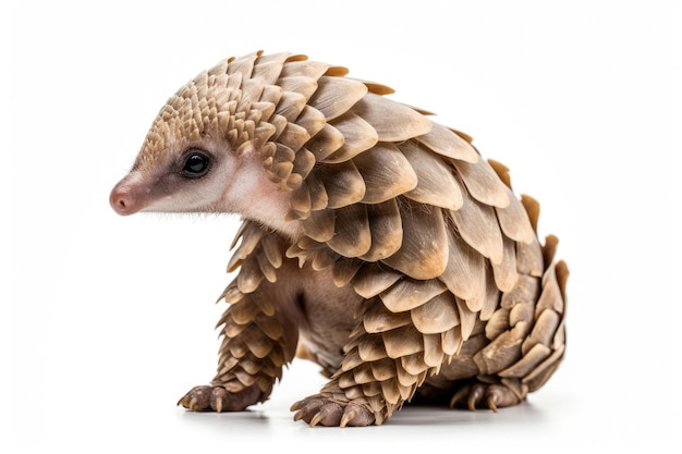 Tree pangolin on a white backround