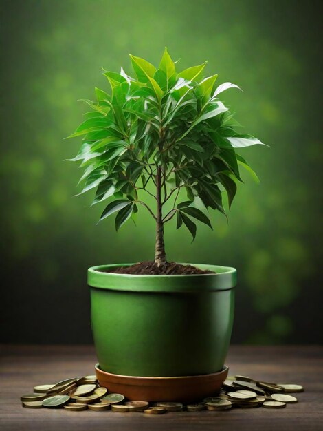 tree planted in a pot