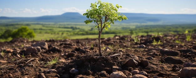 Photo tree planting initiatives restoring background