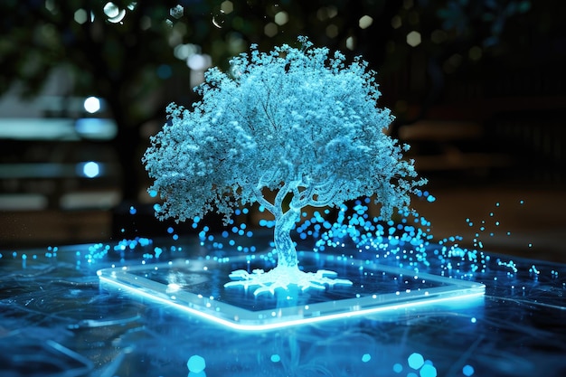 Photo tree positioned on table