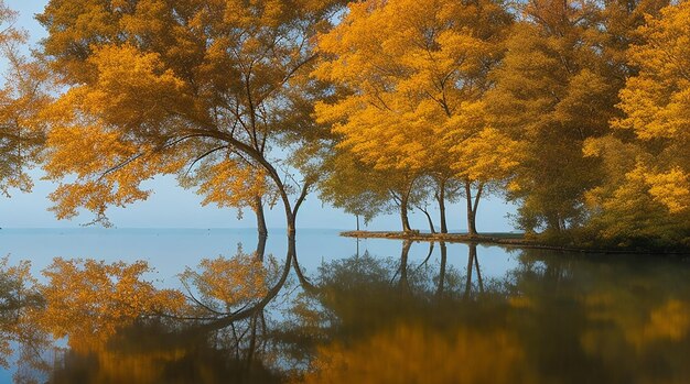 Tree reflected in a lake