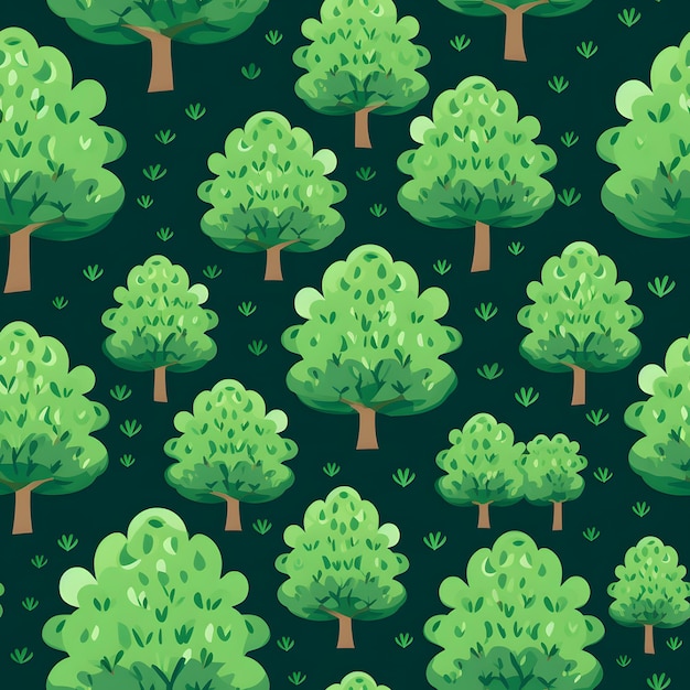 Tree seamless pattern Nature background Generative AI