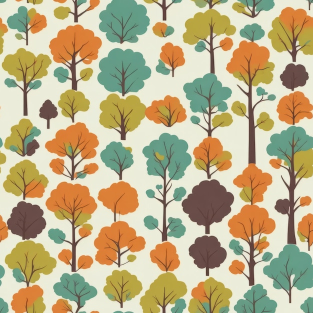 Tree seamless pattern