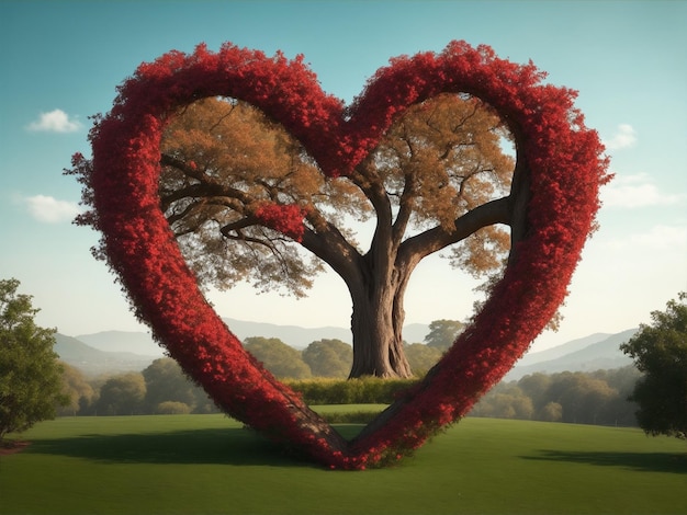 Foto un albero a forma di cuore